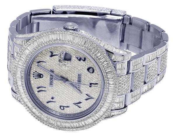 5_8cc044b6-398e-445c-8ed5-3adf050da376_600x600 Rolex Datejust Baguette & Round VVS Diamond Men Watch, White 40mm Dial White Gold Plated Stainless Steel Men Watch For Gift, Fully Iced Out Arabic Birthday Gift Watch For Him