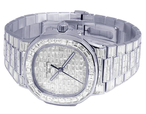5_972b93ed-02e3-4e88-a1a4-4549b6ce25fa_600x600 Patek Philippe Baguette VVS Diamond Men Automatic Watch, White Gold Plated Men Watch For Birthday Gift