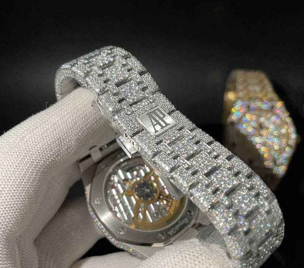 5_97939479-e92a-414e-91b3-4660de912925_600x600 Audemars Piguet Full Iced Out VVS Diamond Men Watch, Stainless Steel 2 Tone Gold Plated Arabic Font 42mm Men Watch