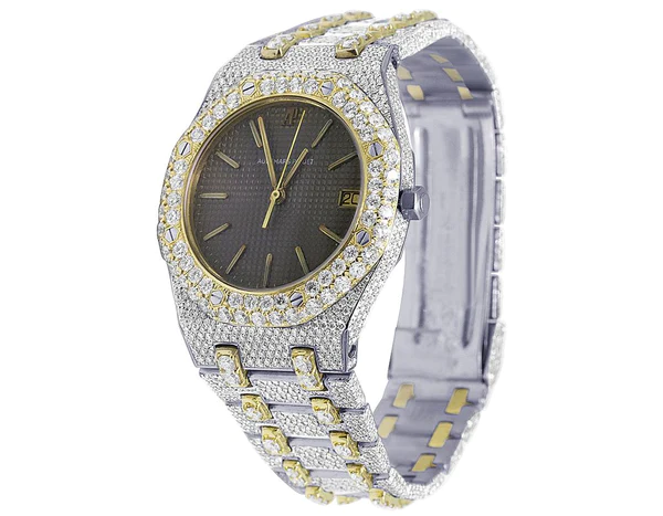 Audemars Piguet Full Iced Out VVS Diamond Men Watch, Stainless Steel 2 Tone Gold Plated 42mm Men Watch