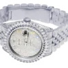 Rolex Datejust Jubilee VVS Diamond Men Watch, 40mm White Gold Plated Stainless Steel Men Watch For Gift, Fully Iced Out Arabic Birthday Gift Watch For Him