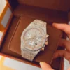 Audemars Piguet Full Iced Out VVS Diamond Men Watch, Stainless Steel All Chronograph Working 2 Tone Gold Plated 42mm Men Watch