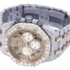 Audemars Piguet Full Iced Out VVS Diamond Men Watch, Stainless Steel All Chronograph Working 2 Tone Gold Plated Arabic 42mm Men Watch