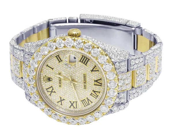 5_ee6ce92b-853c-4036-8fa5-30fc288fbf0f_600x600 Rolex Datejust Round VVS Diamond Men Watch, Black 40mm Dial Yellow & White Gold 2 Tone Plated Stainless Steel Men Watch For Gift, Fully Iced Out Birthday Gift Watch For Him