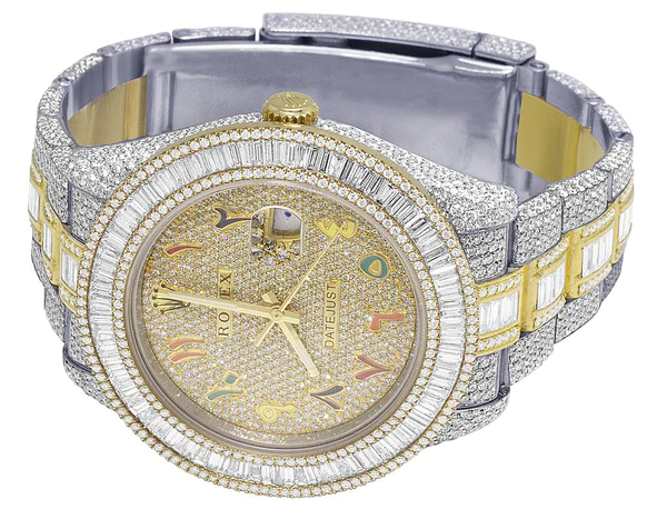 5_ee93941c-cb29-46cd-8040-4f6875c14d14_600x600 Rolex Datejust Baguette & Round VVS Diamond Men Watch, 40mm Dial Yellow & White Gold 2 Tone Plated Stainless Steel Men Watch For Gift, Fully Iced Out Arabic Birthday Gift Watch For Him