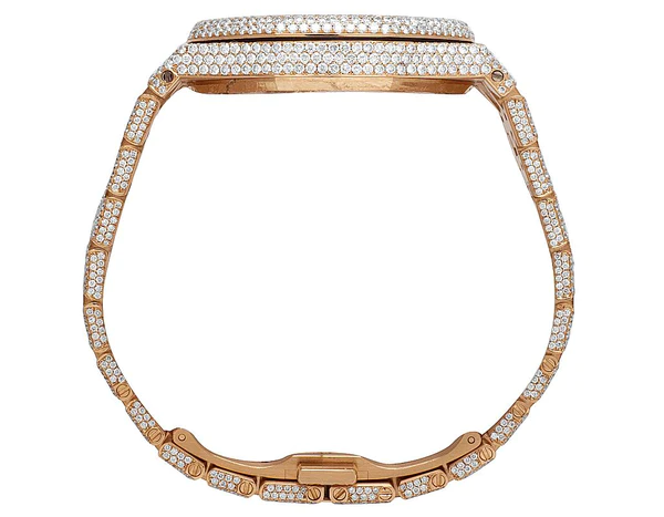 Audemars Piguet Full Iced Out VVS Diamond Men Watch, Stainless Steel Rose Gold 42mm Men Watch