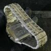 Cartier Santos Round & Baguette VVS Diamond Men Watch, Stainless Steel Gold Plated Men Watch For Birthday Gift
