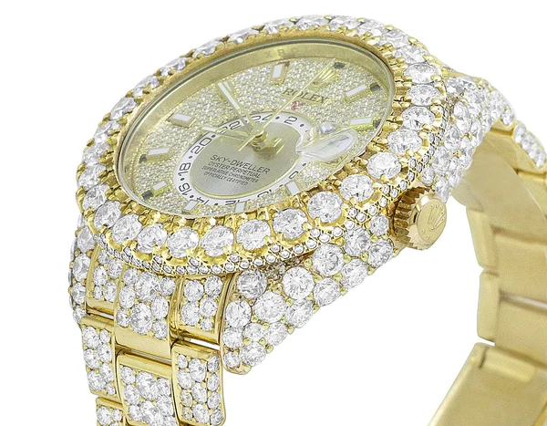 6_10a73ac9-8d08-40db-a119-6f3174d5087f_600x600 Rolex Sky Dweller Round Moissanite Diamond Men Watch, Yellow 42mm Dial Yellow Gold Plated Stainless Steel Men Watch For Gift, Fully Iced Out Birthday Gift Watch For Him