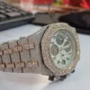 Audemars Piguet Full Iced Out VVS Diamond Men Watch, Stainless Steel All Chronograph Working 2 Tone Gold Plated 42mm Men Watch