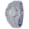 Audemars Piguet Full Iced Out VVS Diamond Men Watch, Stainless Steel White Gold Arabic Font 42mm Men Watch