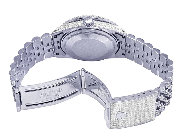 Rolex Datejust Jubilee VVS Diamond Men Watch, 40mm White Gold Plated Stainless Steel Men Watch For Gift, Birthday Gift Watch For Him