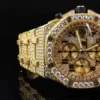 Audemars Piguet Full Iced Out VVS Diamond Men Watch, Stainless Steel All Chronograph Working 42mm Men Watch, Yellow Gold Plated Birthday Gift Watch
