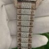 Cartier Santos VVS Diamond Iced Out Men Watch, Stainless Steel 2 Tone Gold Plated Men Watch For Birthday Gift