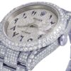 Rolex Datejust Jubilee VVS Diamond Men Watch, White 36mm Dial White Gold Plated Stainless Steel Men Watch For Gift, Fully Iced Out Arabic Birthday Gift Watch For Him