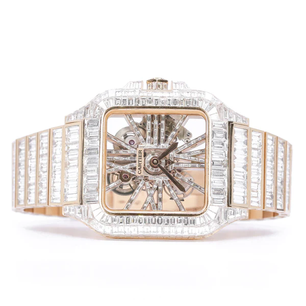 6_81421267-0671-4958-bfaa-28068031bee9_600x600 Cartier Skeleton Baguette VVS Diamond Men Watch, Stainless Steel Rose Gold Plated Men Watch For Birthday Gift