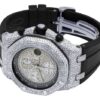 Audemars Piguet Full Iced Out VVS Diamond Men Watch, Black Silicon Band All Chronology Working 42mm Men Watch