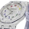 ,,,Audemars Piguet Full Iced Out VVS Diamond Men Watch, Stainless Steel White Gold Plated Arabic Font 42mm Men Watch