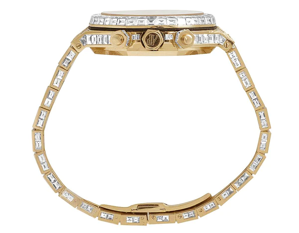 Audemars Piguet Full Iced Out VVS Baguette Diamond Men Watch, Stainless Steel All Chronology Working Rose Gold Plated 42mm Men Watch