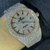 Audemars Piguet Full Iced Out VVS Diamond Men Watch, Stainless Steel Rose Gold 42mm Men Watch