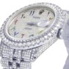 Rolex Datejust Jubilee VVS Diamond Men Watch, 40mm White Gold Plated Stainless Steel Men Watch For Gift, Fully Iced Out Arabic Birthday Gift Watch For Him