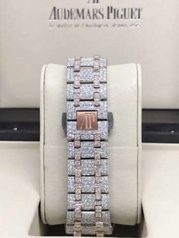 Audemars Piguet Full Iced Out VVS Diamond Men Watch, Stainless Steel All Chronograph Working 2 Tone Gold Plated 42mm Men Watch