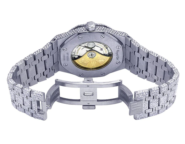 Audemars Piguet Full Iced Out VVS Diamond Men Watch, Stainless Steel White Gold 42mm Men Watch