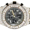 Audemars Piguet Full Iced Out VVS Diamond Men Watch, Silicon Band All Chronology Working 42mm Men Watch