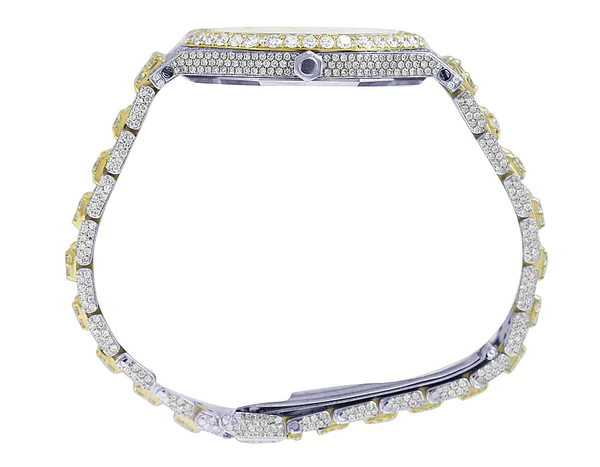 Audemars Piguet Full Iced Out VVS Diamond Men Watch, Stainless Steel 2 Tone Gold Plated 42mm Men Watch