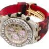 Audemars Piguet Full Iced Out VVS Diamond Men Watch, Red Army Silicon Band All Chronology Working 42mm Men Watch