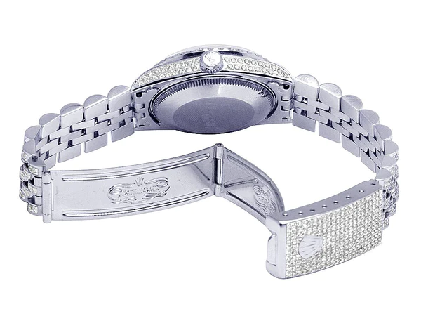 Rolex Datejust Jubilee VVS Diamond Men Watch, White 40mm Dial White Gold Plated Stainless Steel Men Watch For Gift, Fully Iced Out Birthday Gift Watch For Him