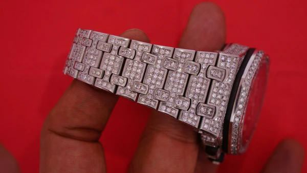 Audemars Piguet Full Iced Out VVS Diamond Men Watch, Stainless Steel White Gold Plated All Chronograph Working 42mm Men Watch