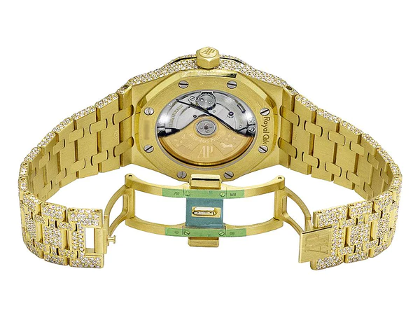 Audemars Piguet Full Iced Out VVS Diamond Men Watch, Stainless Steel Yellow Gold Plated 42mm Men Watch