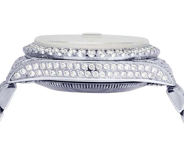 Rolex Datejust Jubilee VVS Diamond Men Watch, White 40mm Dial White Gold Plated Stainless Steel Men Watch For Gift, Fully Iced Out Birthday Gift Watch For Him