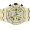 Audemars Piguet Full Iced Out VVS Diamond Men Watch, Stainless Steel Yellow Gold Plated All Chronograph Working 42mm Men Watch