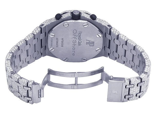 Audemars Piguet Full Iced Out VVS Diamond Men Watch, Stainless Steel All Chronograph Working White Gold Plated 42mm Men Watch