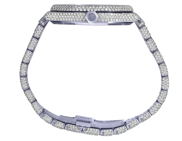 Audemars Piguet Full Iced Out VVS Diamond Men Watch, Stainless Steel White Gold Arabic Font 42mm Men Watch