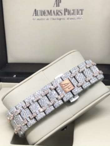 Audemars Piguet Full Iced Out VVS Diamond Men Watch, Stainless Steel All Chronograph Working 2 Tone Gold Plated 42mm Men Watch