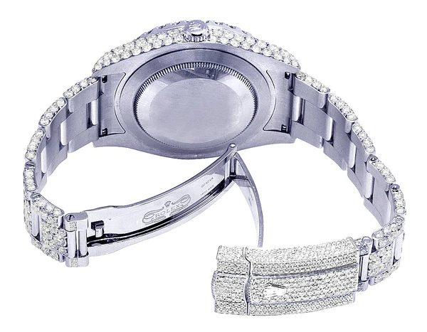 Rolex Datejust VVS Diamond Men Watch, White 40mm Dial White Gold Plated Stainless Steel Men Watch For Gift, Fully Iced Out Birthday Gift Watch For Him