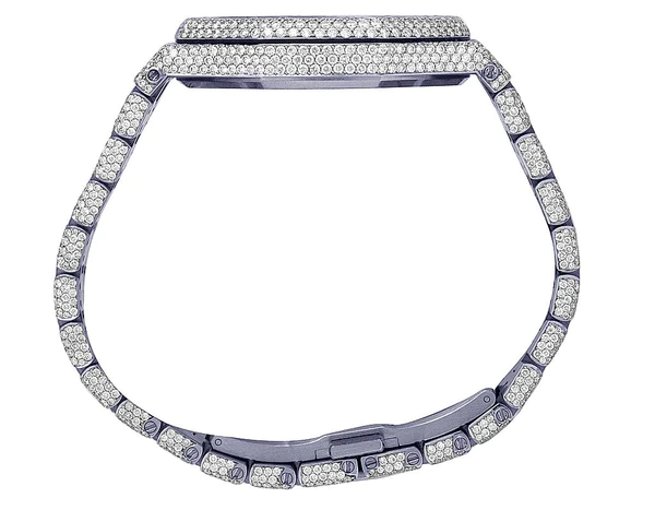 Audemars Piguet Full Iced Out VVS Diamond Men Watch, Stainless Steel White Gold Arabic Font 42mm Men Watch