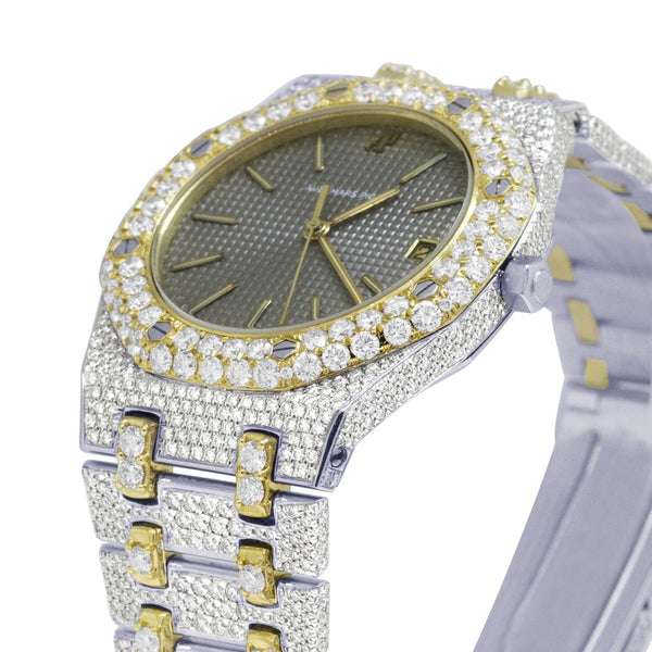 Audemars Piguet Full Iced Out VVS Diamond Men Watch, Stainless Steel 2 Tone Gold Plated 42mm Men Watch