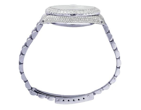 Rolex Datejust Jubilee VVS Diamond Men Watch, 40mm White Gold Plated Stainless Steel Men Watch For Gift, Birthday Gift Watch For Him