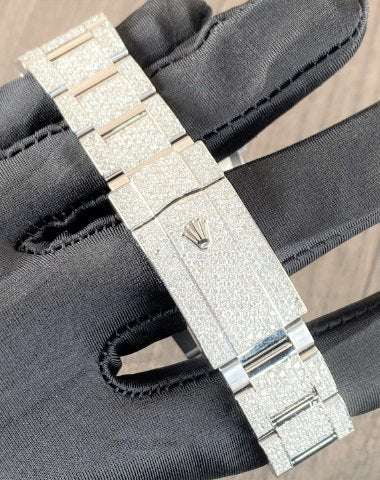 Rolex Datejust Stainless Steel White VVS Diamond Watch, Gold Plated VVS Diamond Watch, VVS Diamond Watch Birthday Gift For Him