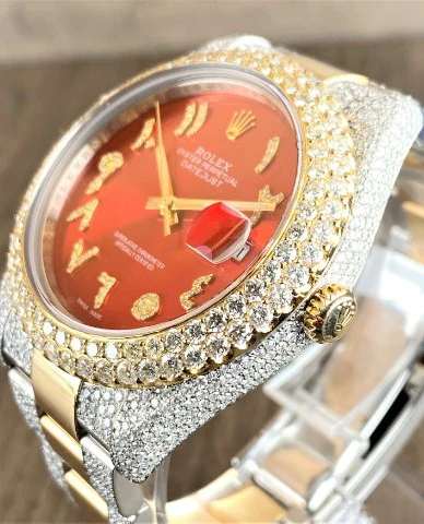 Rolex Datejust Stainless Steel White VVS Diamond Watch, Gold Plated VVS Diamond Watch, Diamond Watch Birthday Gift For Him