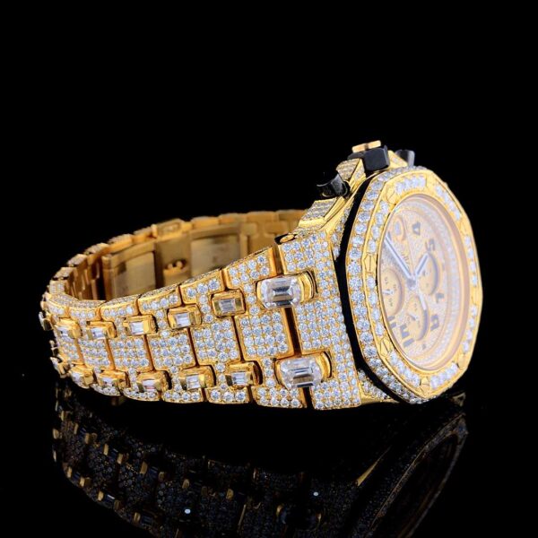 Audemars Piguet Full Iced Out VVS Diamond Men Watch, Stainless Steel All Chronograph Working Rose Gold Plated 42mm Men Watch