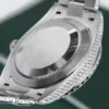 Rolex Datejust Presidential VVS Diamond Men Watch, Green 41mm Dial White Gold Plated Stainless Steel Men Watch For Gift, Fully Iced Out Birthday Gift Watch For Him