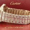 Cartier Santos Round & Baguette VVS Diamond Men Watch, Stainless Steel Rose Gold Plated Men Watch For Birthday Gift