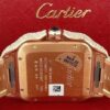 Cartier Santos Round & Baguette VVS Diamond Men Watch, Stainless Steel Rose Gold Plated Men Watch For Birthday Gift