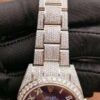 Rolex Blue VVS Diamond Iced Out Men Watch, 41mm Dial White Gold Plated Stainless Steel Men Watch For Gift, Fully Iced Out Birthday Gift Watch For Him