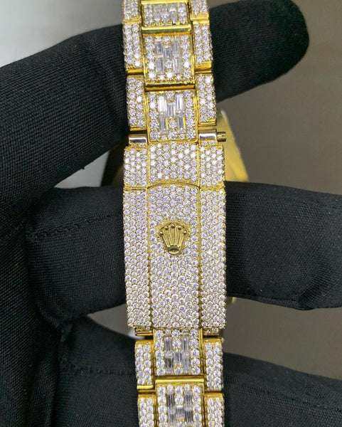 WhatsAppImage2022-08-26at3.49.50PM_1_600x600 Rolex Sky Dweller Baguette & Round Iced Out VVS Diamond Men Watch, 42mm Dial Yellow Gold Plated Stainless Steel Men Watch For Gift, Fully Iced Out Birthday Gift Watch For Him