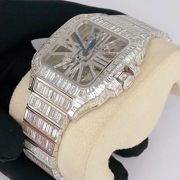 WhatsAppImage2022-09-22at11.35.24AM_1_600x600 Cartier Skeleton Baguette VVS Diamond Men Watch, Stainless Steel White Gold Plated Men Watch For Birthday Gift